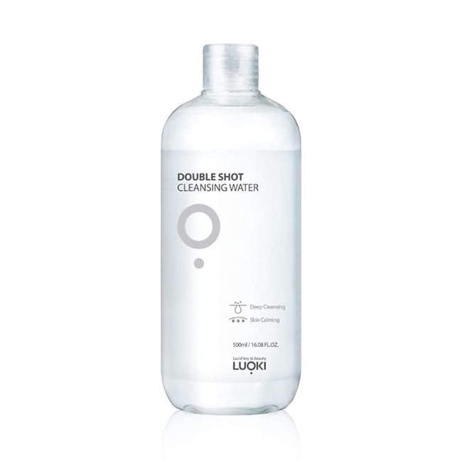 luoki Double Shot Cleansing Water 500ml (16.9 fl oz) - Hypoallergenic Deep Clean Micellar Cleansing Water and Makeup Remover… (16.9 Fl Oz(Pack of 1))