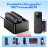 2Pcs 2500mAh Battery & Type-C Fast Charge Hub For Insta360 X4 Action Camera New