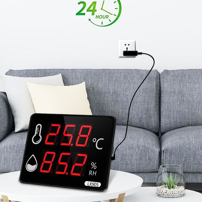 LED Thermometer Digital thermometer Hygrometer Industrial with Temperature  sensor LX905