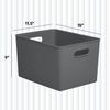 Superio 22L Large Ribbed Storage Bin- Plastic Storage Bin  (4 Pack, Grey)
