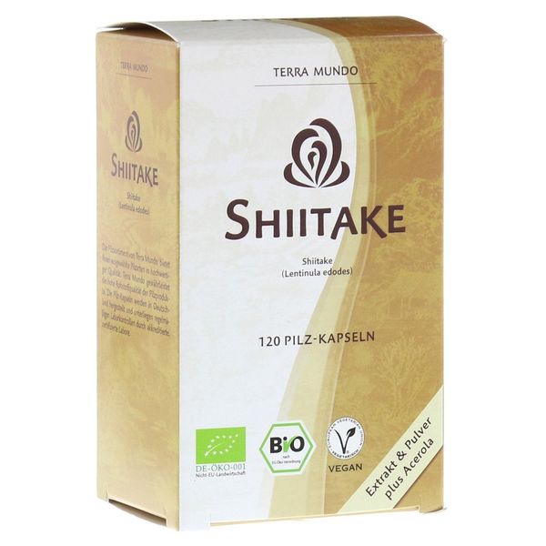 Terra Mundo Shiitake BIO Vitalpilz 400 mg Kapseln, vegan, BIO-Qualität, 120 Stück