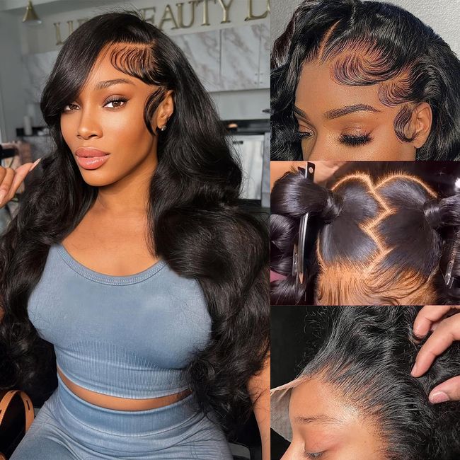 Yumkot 13x6 Lace Front Wigs Human Hair Body Wave Wig 24inch 180% Density Glueless Wigs Human Hair Wig for Women HD Lace Frontal Wigs Human Hair Pre Plucked with Baby Hair