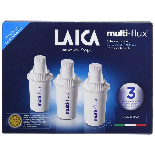 Laica Pure Water Charger Universal Cartridge 3 Pack of lactn3 Batch