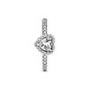 Pandora Timeless Women's Sterling Silver Elevated Heart Ring, Size 50, With Gift Box