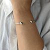 Silverly Women's 925 Sterling Silver Torque Double Ball Open Bangle Bracelet