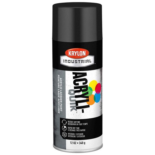 KRYLON INDUSTRIAL K01601A07 Spray Paint,Black,Gloss 54TG75