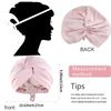 WUBAYI Silk Bonnet for Sleeping, Imitation Night Sleep Caps, Silk Wrap with Elastic Adjustable Button, Soft Head Cover Sleeping Hat for Women with Curly Hair Pink