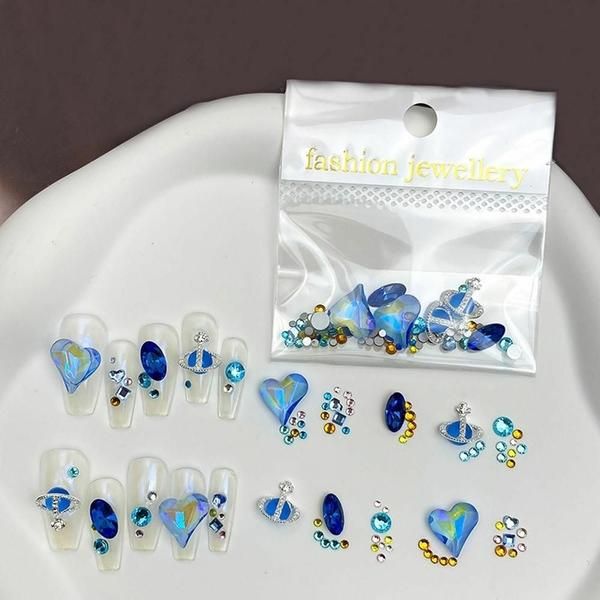 Nail Art Mix Full Stone Set of 4 with Various Stones and Parts (WBF995B)