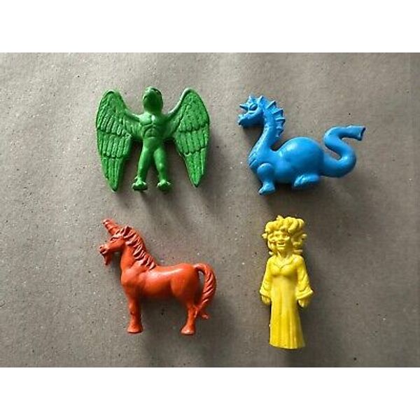 Vintage Diener Rubber Erasers Mythological Creatures  Lot Of 4 80s Hard Rubber