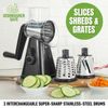 Nutrislicer Black 3-in-1 Kitchen Countertop Cheese Grater Handle & Suction