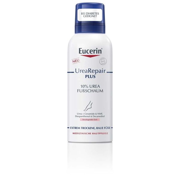 Eucerin UreaRepair plus Fußschaum 10% spendet intensiv Feuchtigkeit und unterstützt die Hautregeneration, 150 ml Lösung