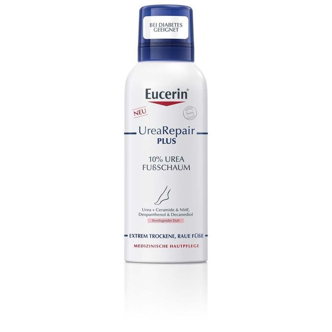 Eucerin UreaRepair plus Fußschaum 10% spendet intensiv Feuchtigkeit und unterstützt die Hautregeneration, 150 ml Lösung