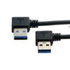cablecc USB 3.0 Type A Male 90 Degree Left Angle to USB 3.0 A Type Right Angle Extension Cable