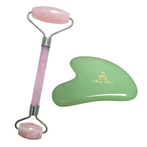 Facial massage face roller Jade roller made from natural stone (Cassa and roller set)