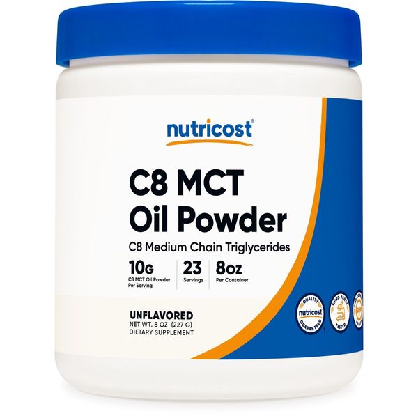 Nutricost C8 MCT Oil Powder 0.5LB - 95% C8 MCT Oil Powder