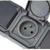 Legrand - Triple socket with waterproof earth pre-wired with Plexo 16A 250V shutter delivered complete horizontal surface mounting anthracite