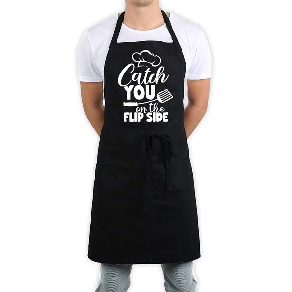 Daytripper Catch You On The Flip Side Funny Kitchen BBQ Apron Black