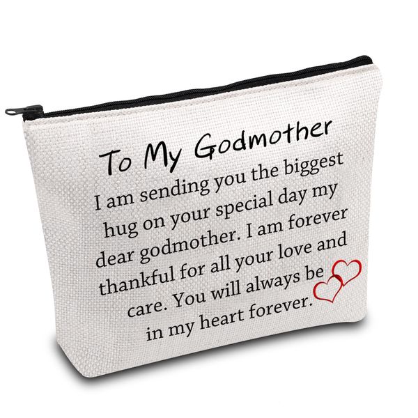 Godmother Makeup Bag Godmother Gift from Goddaughter Godmother Appreciation Gift You Will Always Be in My Heart Forever Travel Pouch (Godmother in Heart)