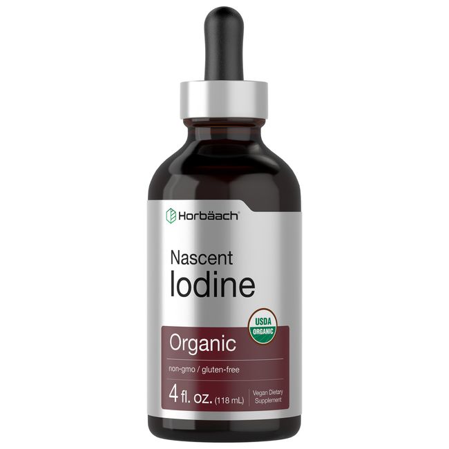 Organic Nascent Iodine Liquid Drops | 4 fl oz | Vegan | Non-GMO | by Carlyle