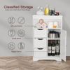 White Bathroom Cabinet Storage Organizer w/3 Drawers Shelf Stuff Display Rack