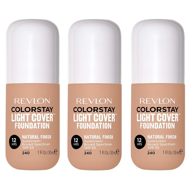 Revlon Colorstay Light Cover Foundation, SPF 30, #240 Medium Beige (3 Pack)