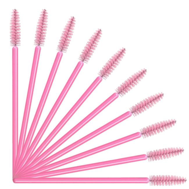 Eyelash Brush, Brush Mascara Wands, Disposable Eyelash Mascara Brushes for Lash Extensions (Pink 50PCS)