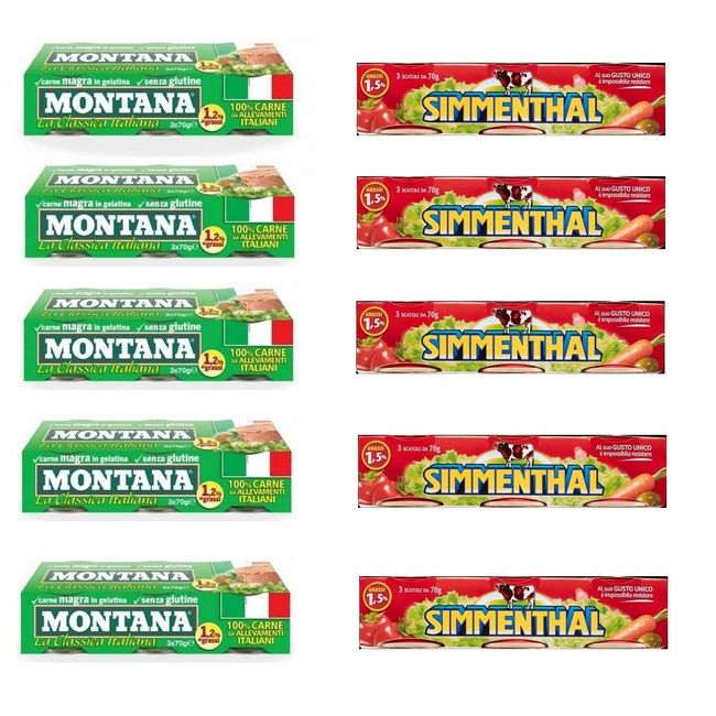 Testpaket Simmenthal - Montana Rindfleisch mit pflanzlicher Gelatine Fleischkonserven Dosenfleisch 100% italienisch ( 30 x 70g )