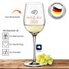 Deitert Leonardo Ciao+ White Wine Glass 370 ml with Motif 2 Rings with Name or Text of Choice