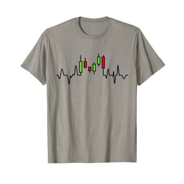 Forex or Stock Trader Candlestick Chart Heartbeat Graph T-Shirt