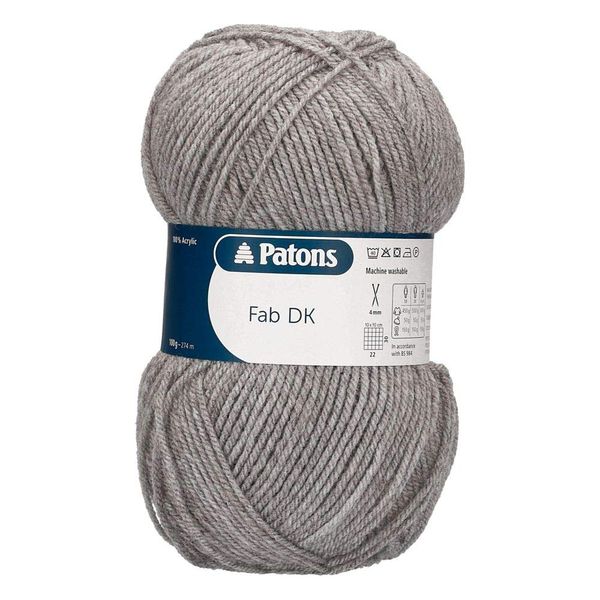 Patons Knitting Yarn, Acrylic, Grey, One Size