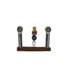 Personalized Engraved Customized Handmade Oak Whiskey Barrel 9 Beer Tap Wall Mountable Display (3 Taps)