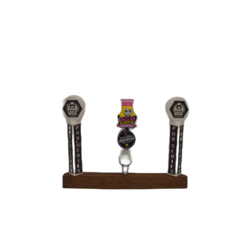 Personalized Engraved Customized Handmade Oak Whiskey Barrel 9 Beer Tap Wall Mountable Display (3 Taps)