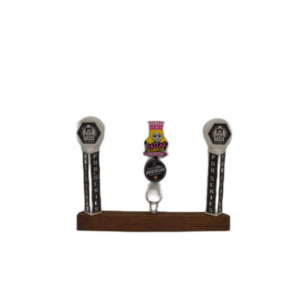 Personalized Engraved Customized Handmade Oak Whiskey Barrel 9 Beer Tap Wall Mountable Display (3 Taps)