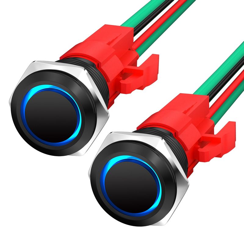 Joinfworld 12V 20 Amp Heavy Duty Latching Push Button Switch Waterproof ...