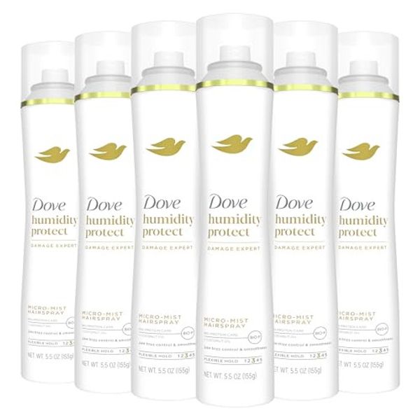 Dove Humidity Protect Micro Mist Hairspray 6 Pack Flexible Hold 5.5 Oz