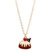 bluebubble MERRY CHRISTMAS Pudding Cake Charm Necklace on Gift Card