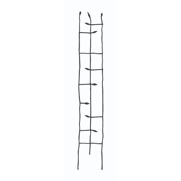 Panacea Products Narrow Forged Twig Trellis with Leaves, Black