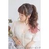 Brightlele cy73x-K-AP Gradient Ponytail, Long, Two-Tone Wave, Wig, One-Touch Extension