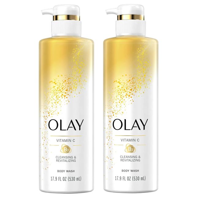 Olay Body Wash with Vitamin C & B3, Nourishing & Revitalizing, 17.9 FL.OZ (530 ml) - Pack of 2