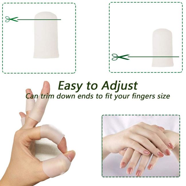 Kris-kikomy Gel Finger Protectors Finger Caps Silicone Fingertips  Protection - Finger Cots Great For Trigger Finger, Finger Arthritis, Finge