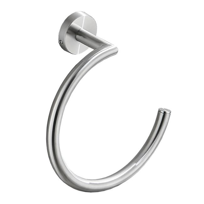 Towel Ring, Towel Rack, Towel Hanger, Stylish, Stainless Steel, Kitchen, Bathroom, Wall Hanging, Screws Included (Silver)