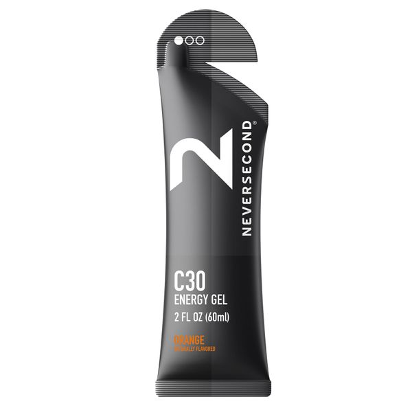 Neversecond C30 Energy Gel, Performance Nutrition & Hydration, Never2 Energy Gel for Triathlons, Ironman, Cycling & Marathons (Orange Flavor, 12-Count Pack)