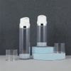 LALAFINA Pump Bottle, Vacuum Bottle, 1.7 fl oz (50 ml), Liquid/Latex Sorter Empty, Airless, Refill Bottle, Plastic Container, Transparent, Leak Proof, Makeup Remover, Cream Container, Travel Supplies, Set of 2