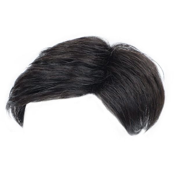 AISIHAIR Wig, Hairpiece, Men's, Short, Partial Wig, Men's Wig, 33/4 Breathable, Natural, Top Cover