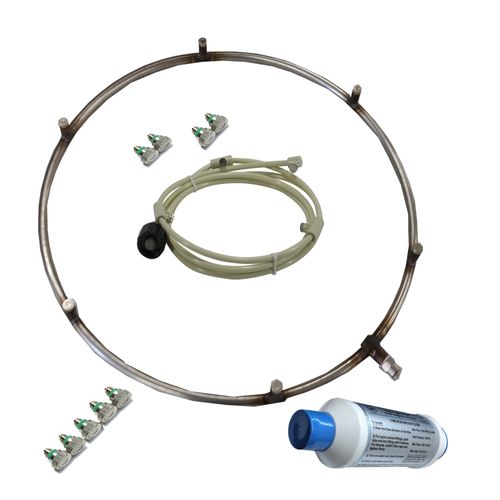 Mistcooling Stainless Steel, 15'' Fan Mist Ring with 6 Nozzle's- Recommended for Fans with 18-20'' Diameter, Shinny Silver Ring