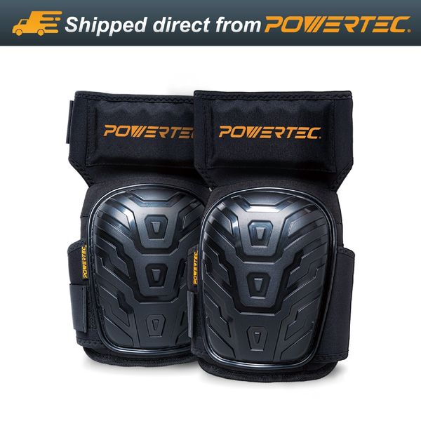 POWERTEC 71879 Knee Pads For Work, Construction, Flooring, Gardening, 1 PAIR