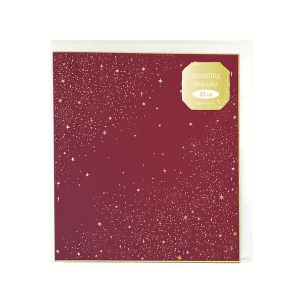 Bifold Sparkling Shikishi Sticky Message Stickers 32 Sheets (Red)