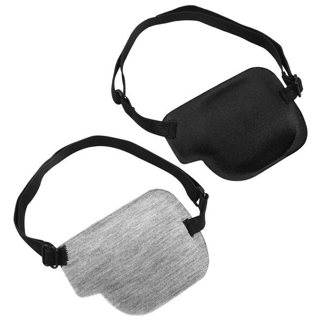 Violotoris 2 Pcs Eye Patches for Adults, Eye Patches for Adults Medical, Skin-Friendly, Breathable, Adjustable Design, for Monocular Correction, Eye Surgery(black)