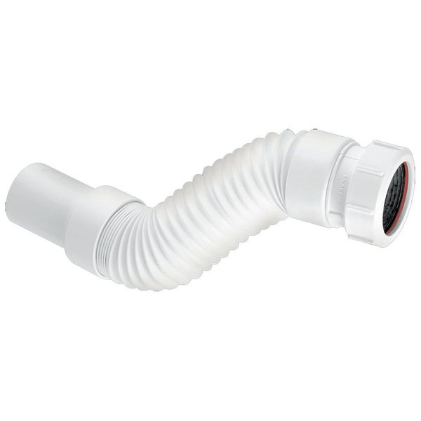 McAlpine FLEXCON5 Flexible Fitting-Universal Connection x PVC Plain Spigot, White