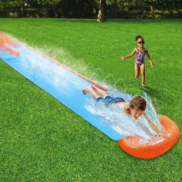 Bestway H20GO Single Lane Slip and Slide | Inflatable Water Slide for Kids and Adults, Summer Garden Outdoor Toy with Built-in Sprinklers, Multiple Sizes